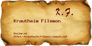 Krautheim Filemon névjegykártya